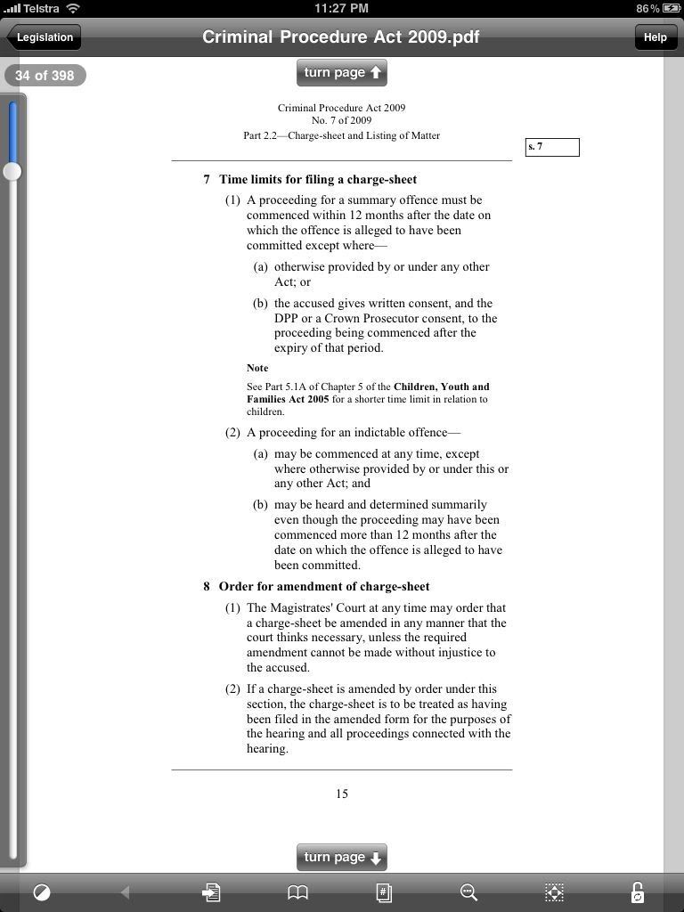 Criminal Procedure Act on the iPad