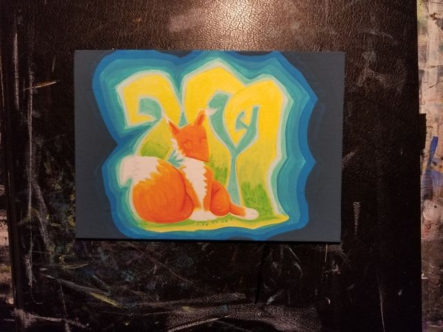 Fox Painting Work In Progress (c) Emily White 2017 zombietoes.com