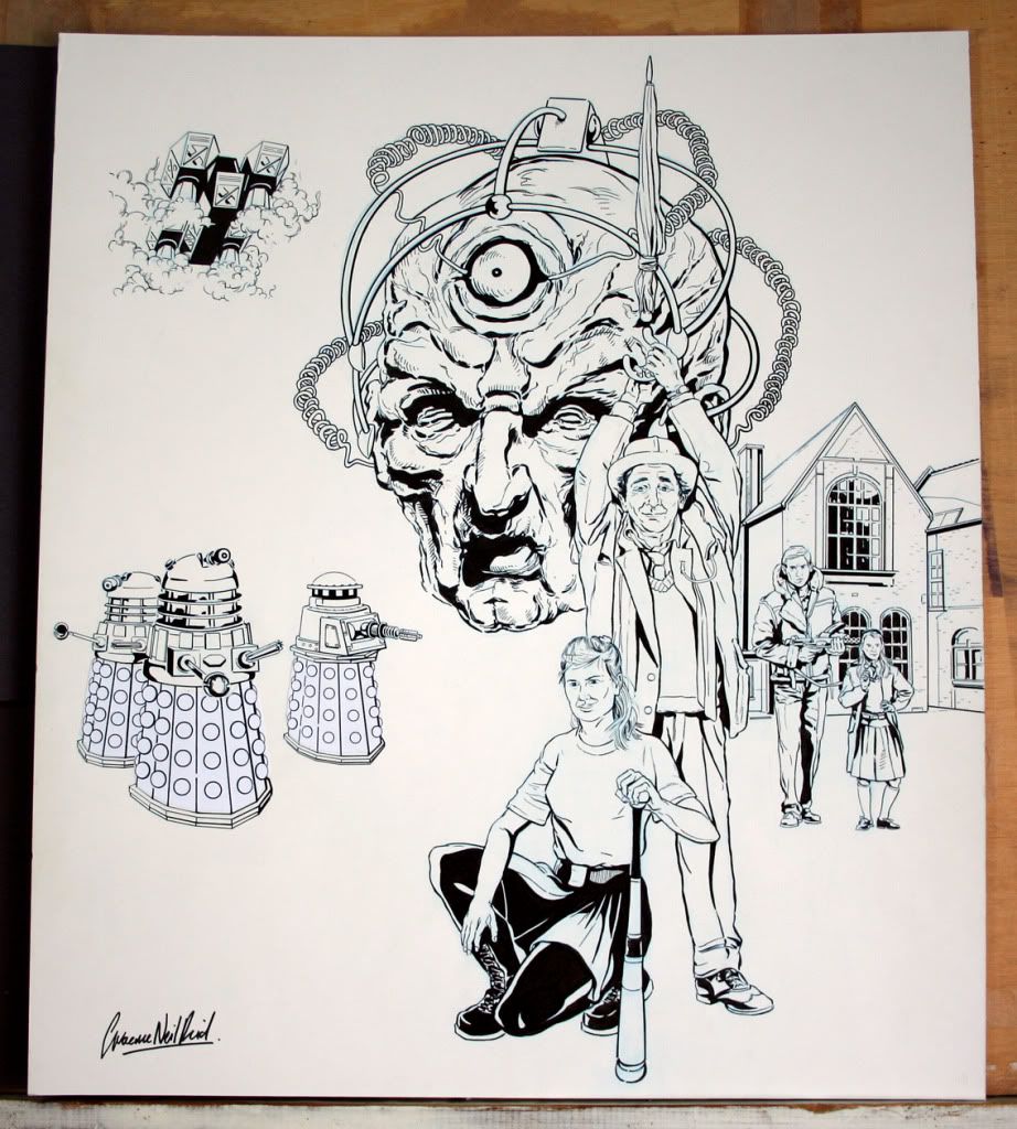 illustration,Inks,Doctor Who,Graeme Neil Reid