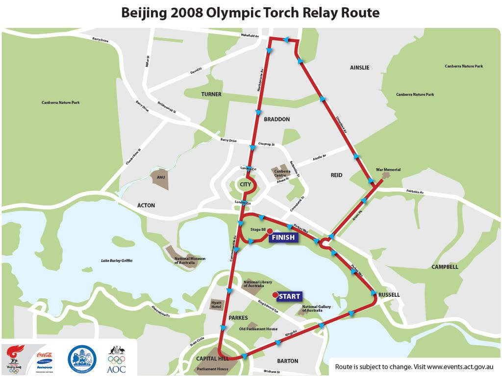 Route for Olympic Torch Relay released Riotact