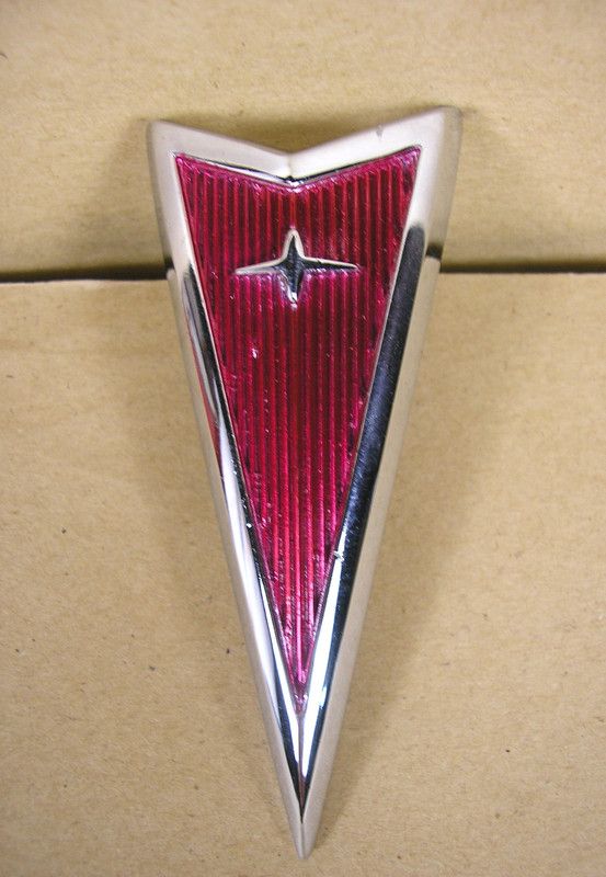 1972 Pontiac LeMans; Tempest Front Header Panel Arrowhead Emblem, C487709R