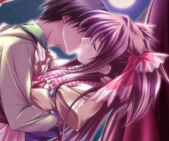 cute anime couples kiss. Cute!