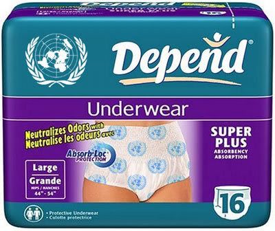 Depends Diapers photo with Flat Earth Logo