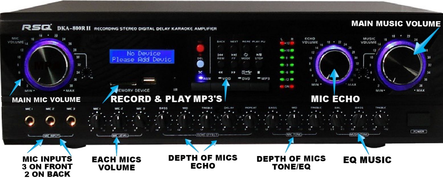 Karaoke Amplifier RSQ DKA800RII karaoke recorder karaoke mixer mp3