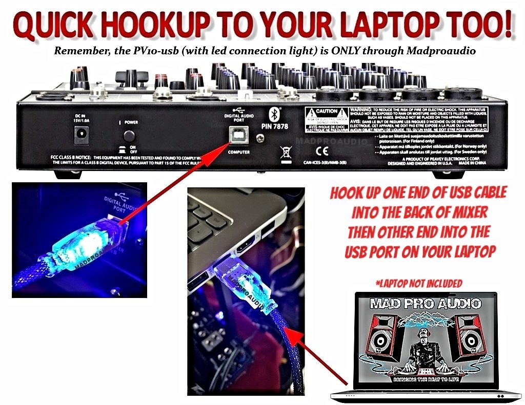 How to hook up laptop to mixer by Madproaudio