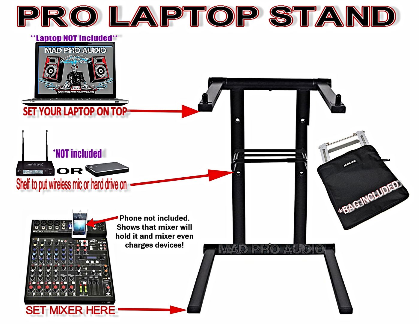 dj laptop stand  laptop stand prox stand xstaticpro by Madproaudio