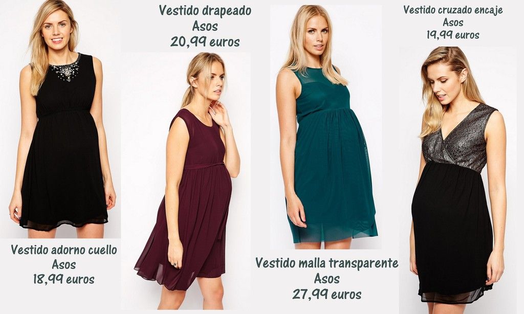 ropa-premama-bonita-barata-12 vestido premama corto look noche ceremonia asos