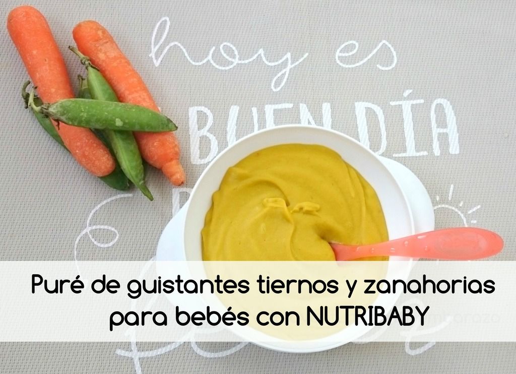 Puré de guisantes tiernos y zanahorias para bebés con Nutribaby