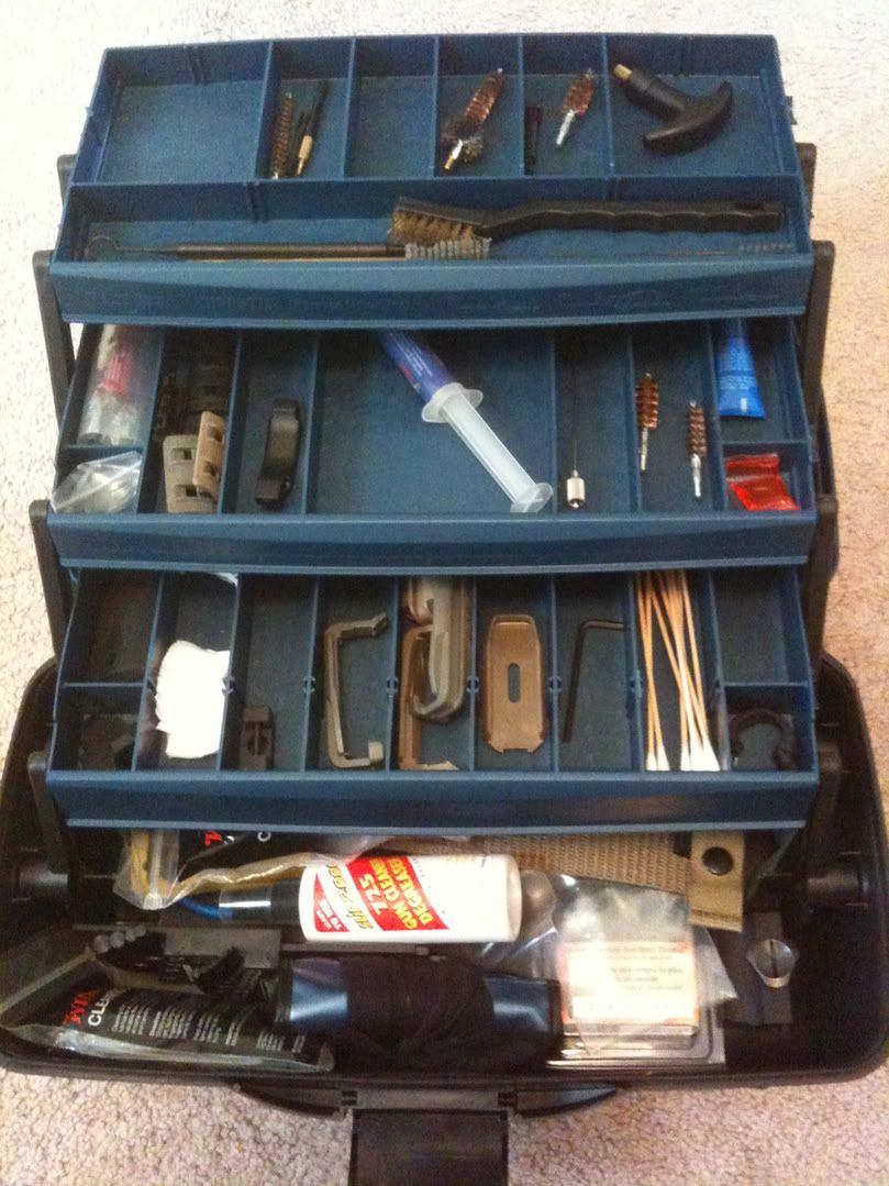 How do you organize and store your gun cleaning supplies?