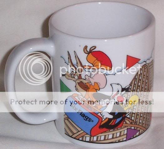 Six Flags Looney Tunes Warner Brothers HALEY coffee Mug Cup Bugs Daffy 