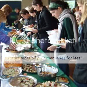 Busy free food table